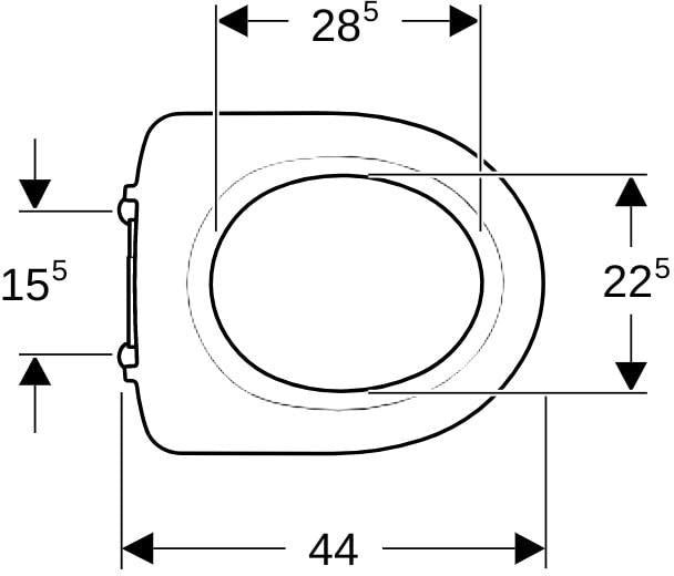 Geberit iCon WC-Sitzring barrierefrei, Befestigung von oben, weiß, Duroplast