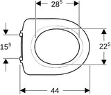 Geberit iCon WC-Sitzring barrierefrei, Befestigung von oben, weiß, Duroplast