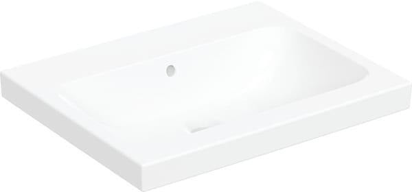 Geberit iCon Light Aufsatzwaschtisch 60x48 cm mit Hahnloch und Überlauf in Weiß