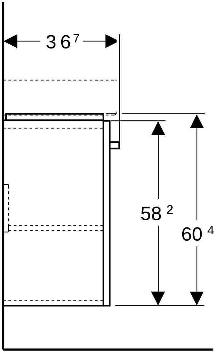 GEBERIT Renova Compact Waschtischunterschrank 50 cm, 1 Tür, weiß hochglanz, wandhängend