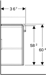 GEBERIT Renova Compact Waschtischunterschrank 50 cm, 1 Tür, weiß hochglanz, wandhängend