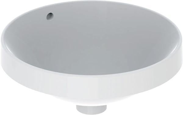 Geberit VariForm Einbauwaschtisch rund 40 cm, weiß, KeraTect, ohne Hahnloch, mit Überlauf