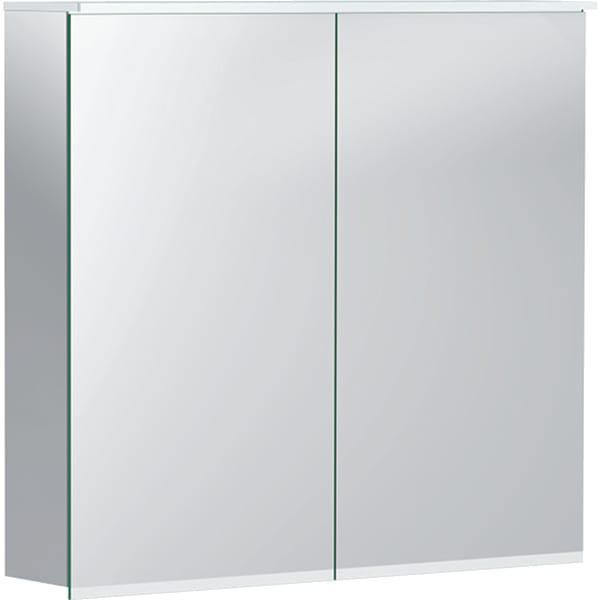 Geberit Option Plus Spiegelschrank mit LED-Beleuchtung, zwei Türen, 75x70x17,2 cm, verspiegelt