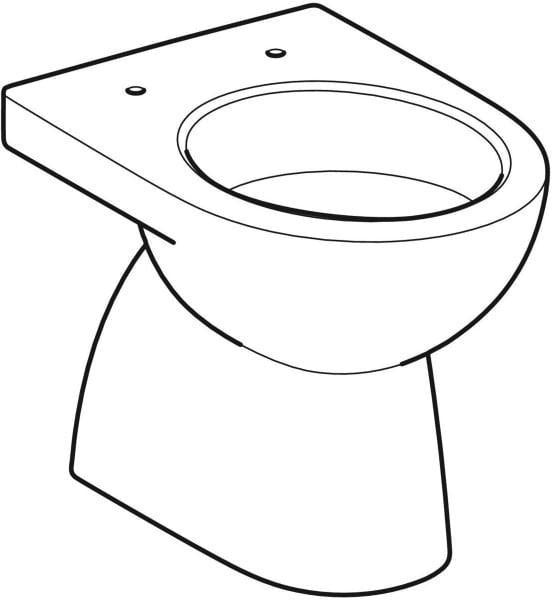 Geberit Renova Stand-WC Tiefspüler, Abgang vertikal, teilgeschlossen, 53,5 cm, weiß