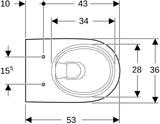 GEBERIT Renova Wand-WC Tiefspüler Rimfree spülrandlos weiß 4,5 l