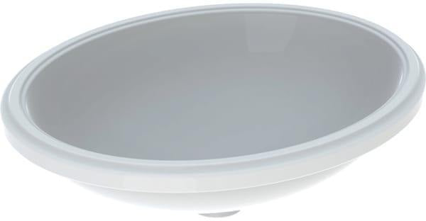 Geberit VariForm Unterbauwaschtisch oval 56x46cm weiß KeraTect ohne Hahnloch ohne Überlauf