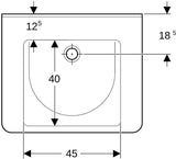 GEBERIT Renova Comfort Waschtisch eckig 60x55 cm barrierefrei weiß