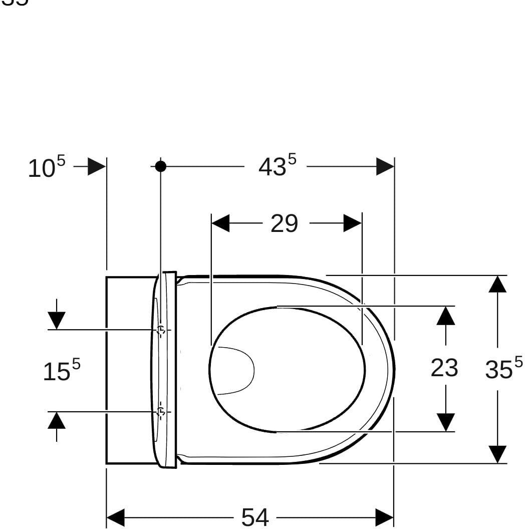 GEBERIT Renova Set Wand-WC Tiefspüler mit WC-Sitz, weiß – Wandmontage