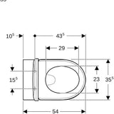 GEBERIT Renova Set Wand-WC Tiefspüler mit WC-Sitz, weiß – Wandmontage