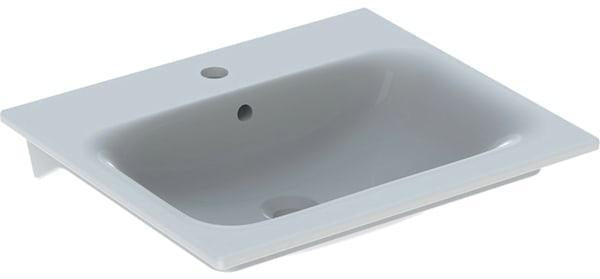 GEBERIT Renova Plan Möbelwaschtisch 100x48 cm mit Hahnloch und Überlauf in Weiß
