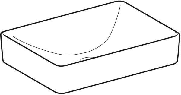 Geberit VariForm Aufsatz-Waschtisch 55x40 cm, weiß, KeraTect, ohne Hahnloch