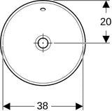 Geberit VariForm Einbauwaschtisch rund 40 cm, weiß, KeraTect, ohne Hahnloch, mit Überlauf