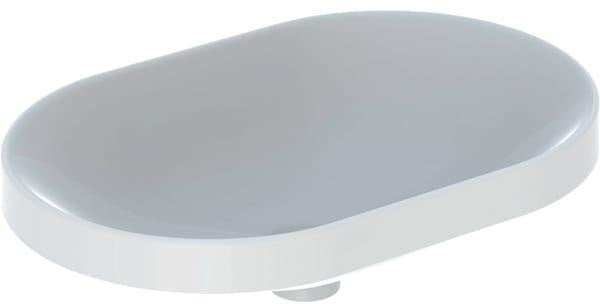 Geberit VariForm Einbauwaschtisch elliptisch 60x40 cm weiß KeraTect ohne Hahnloch