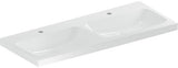 Geberit iCon Light Doppelwaschtisch 120x48 cm mit Hahnloch und Überlauf in Weiß