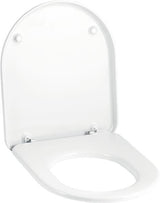 Geberit Mango WC-Sitz weiß mit Deckel und verchromten Scharnieren – Duroplast, 155 mm Befestigungsabstand