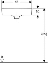 GEBERIT Renova Compact Eckhandwaschbecken 45x39,5 cm weiß mit Hahnloch und Überlauf
