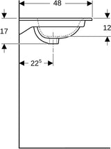 Geberit Renova Plan Doppelmöbelwaschtisch 130x48 cm mit Hahnloch & Überlauf in Weiß