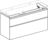 Geberit Smyle Unterschrank für Waschtisch eckig mit 2 Schubladen 118,4 cm sandgrau
