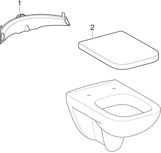 Geberit Renova Compact Wand-WC Tiefspüler eckig 48,5 cm weiß