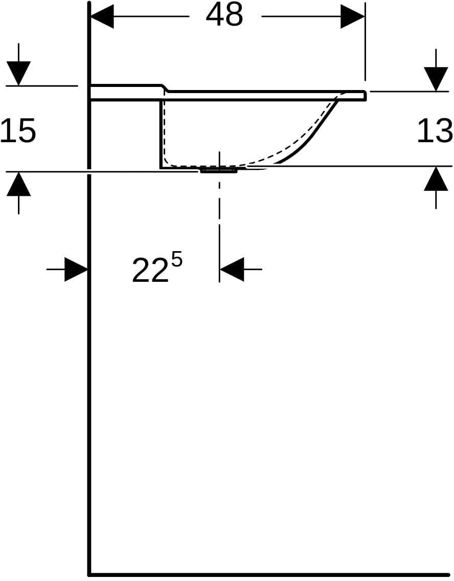 GEBERIT Xeno2 Möbelwaschtisch 140x48 cm weiß-alpin – Antibakteriell, Kratzfest, ohne Hahnloch