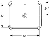 Geberit VariForm Unterbauwaschtisch rechteckig 58x49 cm weiß ohne Hahnloch mit Überlauf