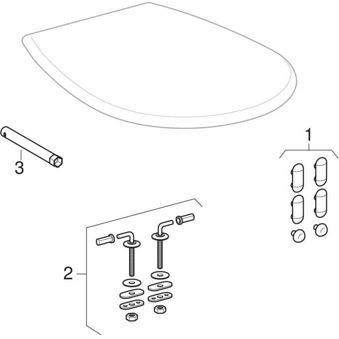 Geberit Renova WC-Sitz oval manhattan mit Deckel, Befestigung von unten, Duroplast