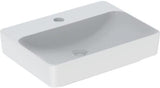 Geberit VariForm Aufsatzwaschtisch 60x45 cm rechteckig, weiß, mit Hahnloch und KeraTect