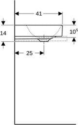 Geberit ONE Aufsatzwaschtisch 50x41 cm weiß KeraTect ohne Hahnloch ohne Überlauf