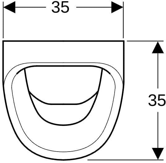 GEBERIT Aller Urinal wandhängend mit Kerze, Zulauf hinten, Abgang hinten, weiß