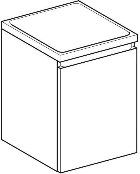 Geberit Renova Plan Seitenschrank Nussbaum Hickory 40 cm mit Schublade und Selbsteinzug