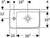 Geberit Renova Compact Handwaschbecken 40x25 cm, Hahnloch links, weiß – mit Überlauf