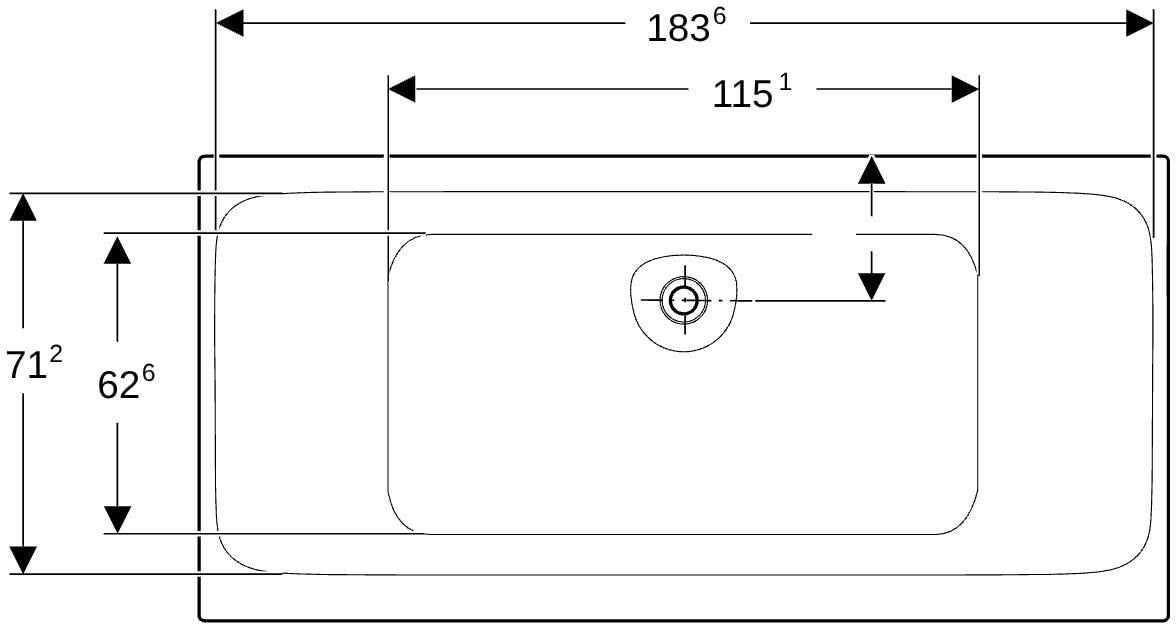 Geberit Tawa Duo Badewanne 170x75 cm weiß, rechteckig, schmaler Rand, 2-Sitzer