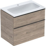 Geberit iCon Waschtischset 75 cm mit Unterschrank, 2 Schubladen, weiß hochglanz, KeraTect