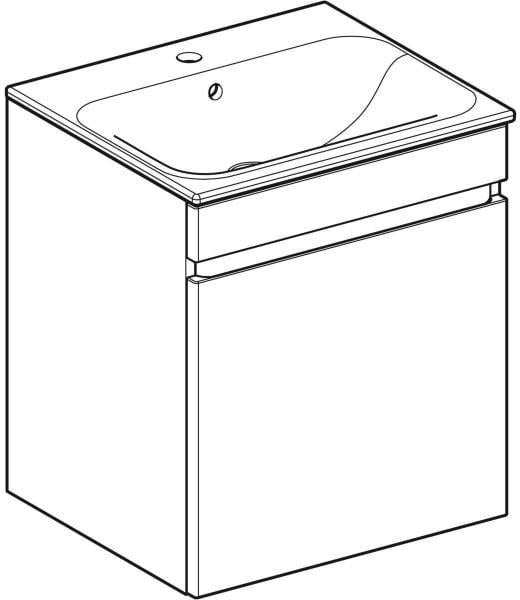 Geberit Renova Plan Waschtischset mit Unterschrank Nussbaum hell KeraTect 55 cm