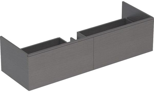 Geberit Xeno2 Unterschrank für Waschtisch, 139,5 cm, sculturagrau, 2 Schubladen, LED-Beleuchtung