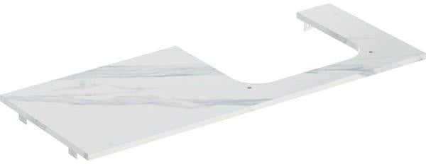 Geberit ONE Waschtischplatte Ausschnitt rechts 120x2x47cm Marmoroptik weiß matt