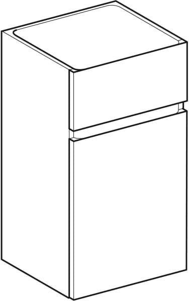 Geberit Renova Plan Seitenschrank 39x70x36 cm Nussbaum hickory hell – 1 Tür, 1 Schublade, Soft-Close