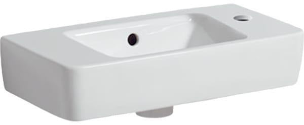 Geberit Renova Compact Handwaschbecken 50x25 cm, Hahnloch rechts, mit Überlauf, weiß
