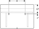 Geberit Option Lichtspiegel 90x65 cm mit LED-Beleuchtung oben – Aluminium gebürstet