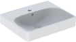 Geberit Smyle Handwaschbecken 50x41 cm eckig mit Hahnloch und Überlauf in Weiß KeraTect