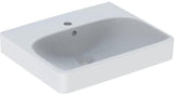 Geberit Smyle Handwaschbecken 50x41 cm eckig mit Hahnloch und Überlauf in Weiß KeraTect