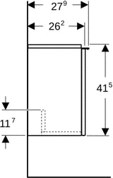 Geberit iCon Unterschrank für Handwaschbecken, 1 Tür rechts, 37 cm, weiß hochglänzend
