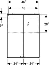 GEBERIT Option Basic Spiegelschrank mit LED-Beleuchtung, 2 Türen, 56 cm, weiß