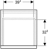 Geberit iCon Seitenschrank 45 cm – 2 Schubladen, weiß hochglänzend, wandhängend