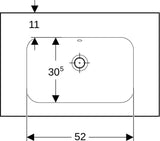 Geberit iCon Light Waschtisch 75x48 cm mit Ablagefläche, Hahnloch, Überlauf, weiß