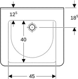 GEBERIT Renova Comfort Waschtisch eckig 60x55 cm barrierefrei weiß