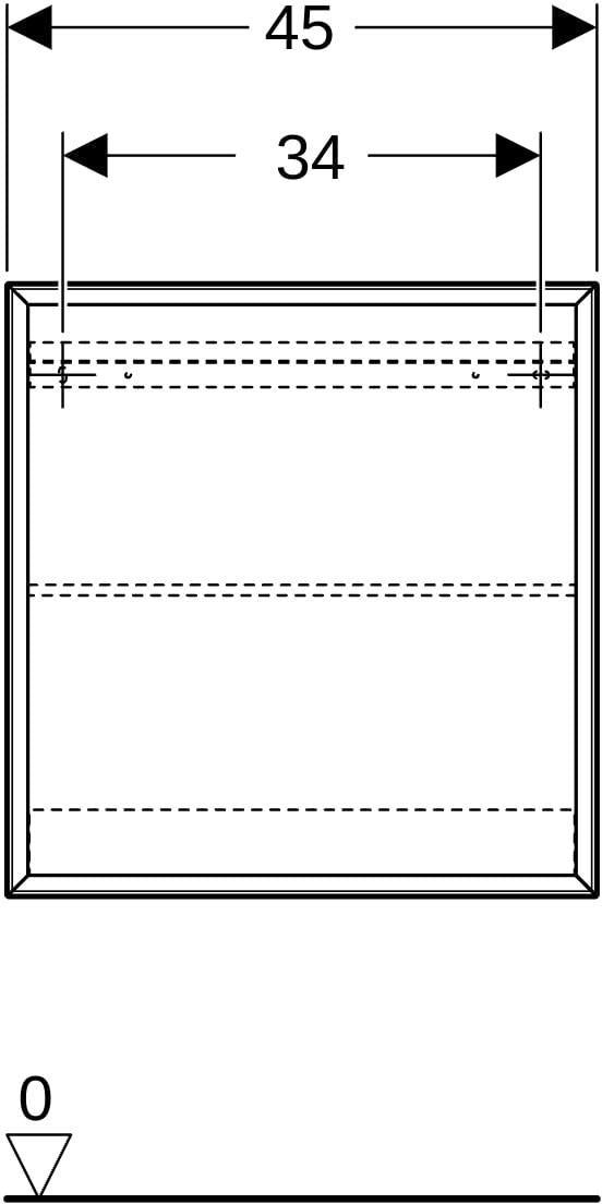 Geberit Regal quadratisch 45x46,7x13,2 cm weiß Hochglanz – Wandhängendes Badregal mit Einlegeboden