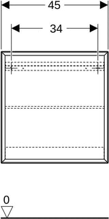 Geberit Regal quadratisch 45x46,7x13,2 cm weiß Hochglanz – Wandhängendes Badregal mit Einlegeboden