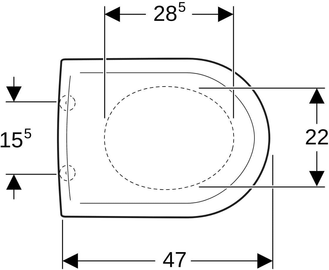 Geberit 4U WC-Sitz, weiß glänzend, Absenkautomatik, verchromte Scharniere