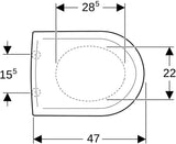 Geberit 4U WC-Sitz, weiß glänzend, Absenkautomatik, verchromte Scharniere